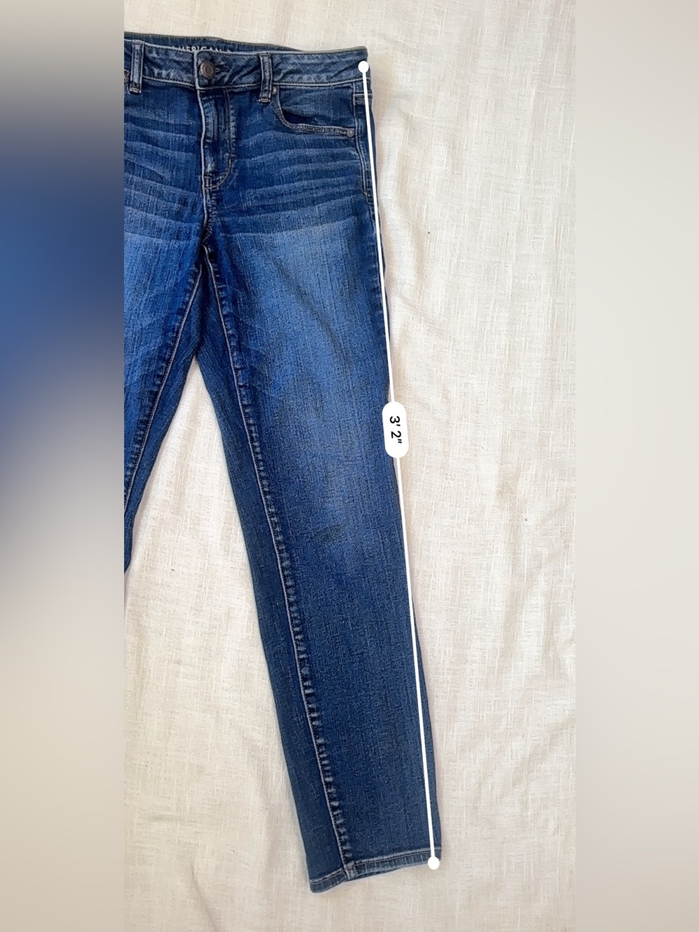 American Eagle Outfitters Women's Dark Blue High-Rise Skinny Jeans - Picture 9 of 9
